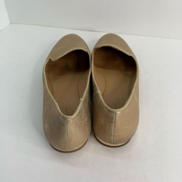 Coach Metallic Leather Gold Heeled Catrin Loafers size 8.5 B - Picture 4 of 9